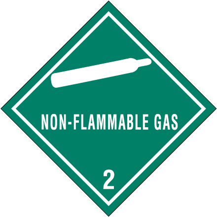 4 x 4" - "Non-Flammable Gas - 2" Labels