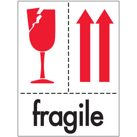 3 x 4" - "Fragile" Labels